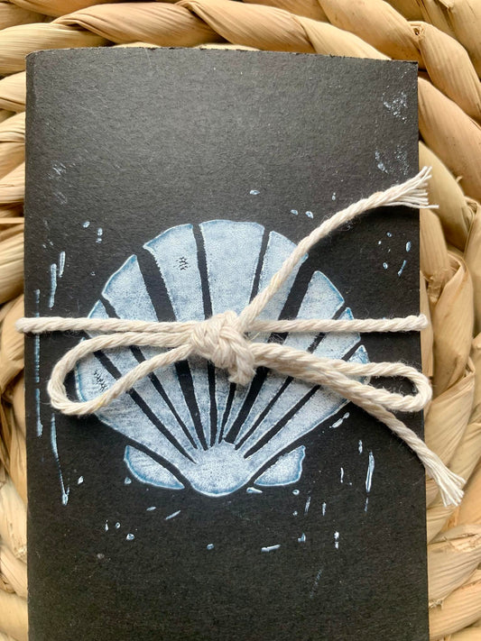 Small Seashell Handmade Notebook Black/Whte