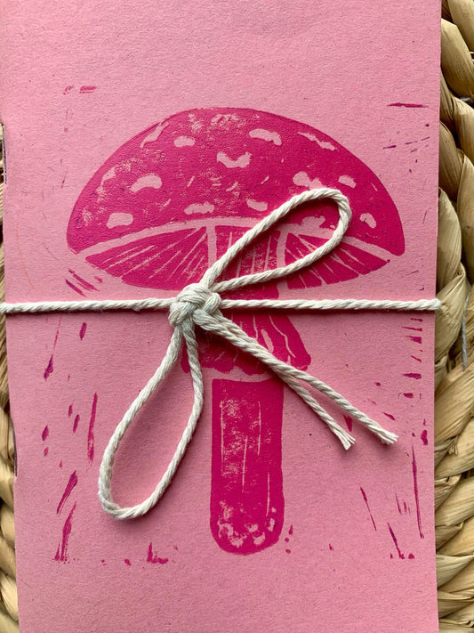 Medium Mushroom Notebook Pink/Pink