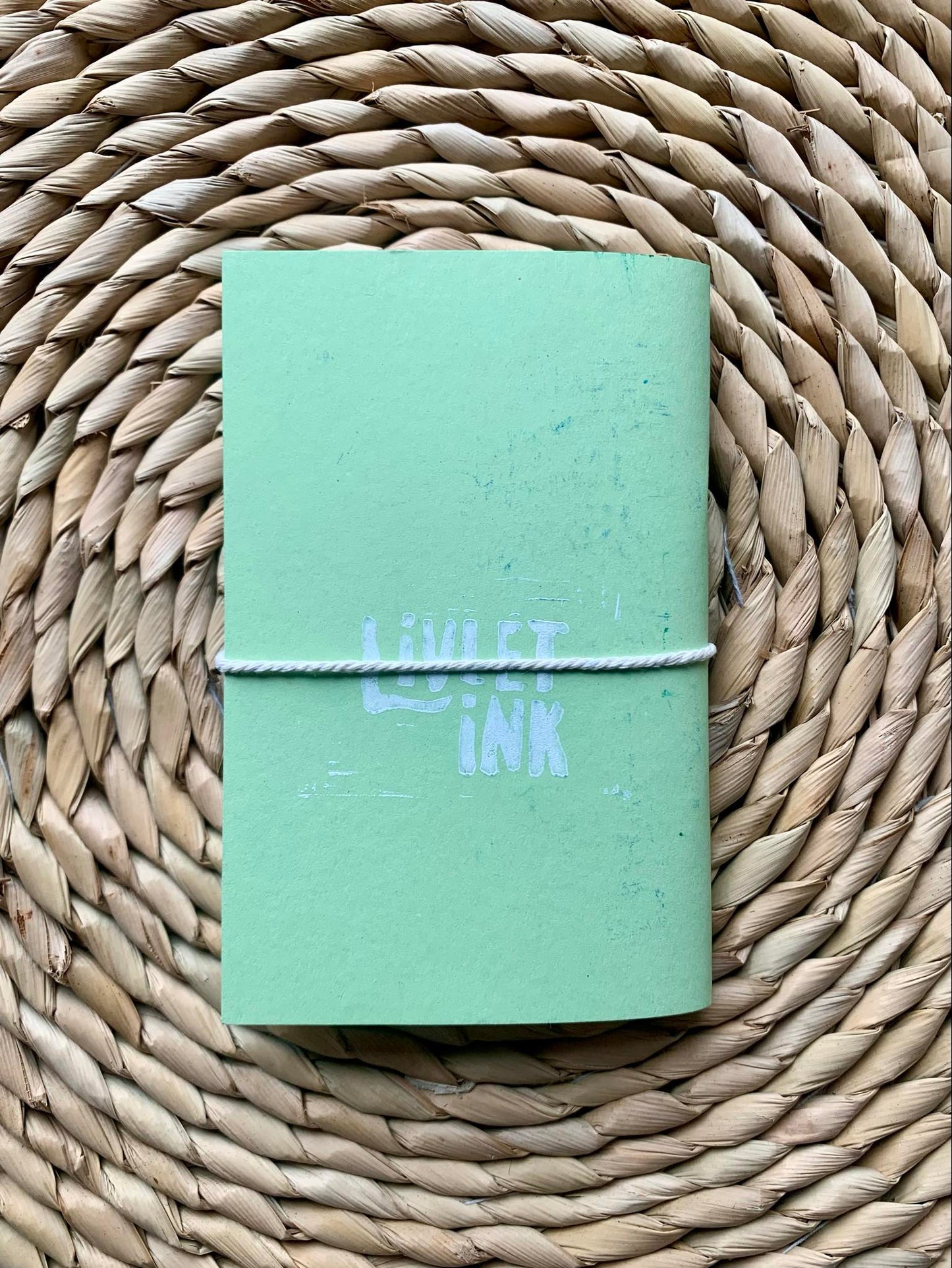 Medium Mushroom Handmade Notebook Green/Green