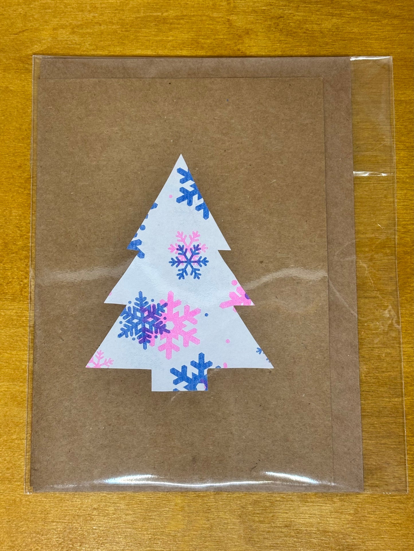 Riso Snowflake Xmas Tree Christmas Card