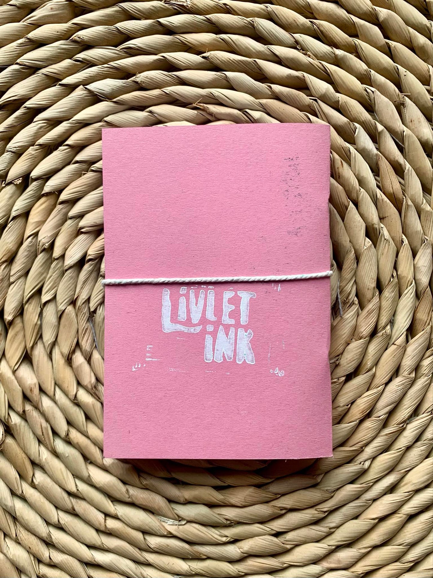 Medium Mushroom Handmade Notebook Pink/Blue