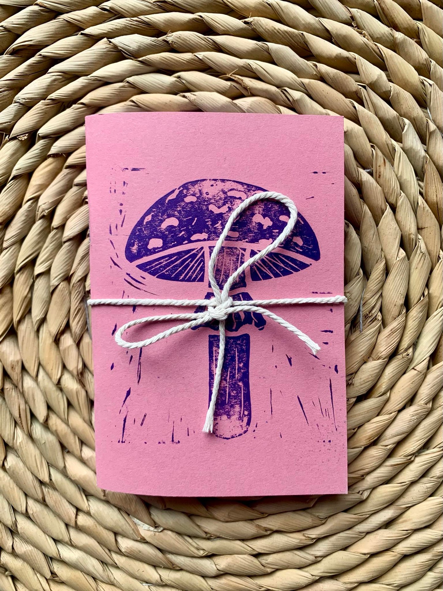 Medium Mushroom Handmade Notebook Pink/Purple