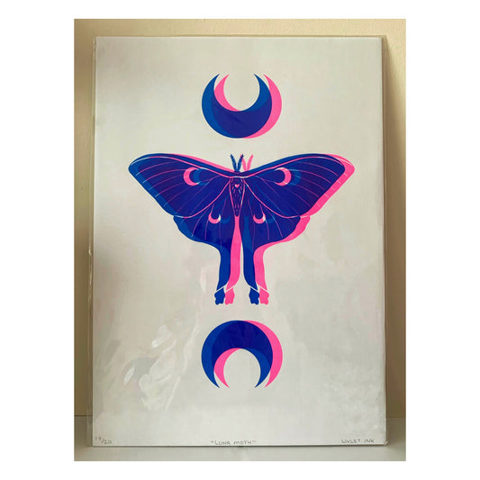 Luna Moth - Blue & Pink