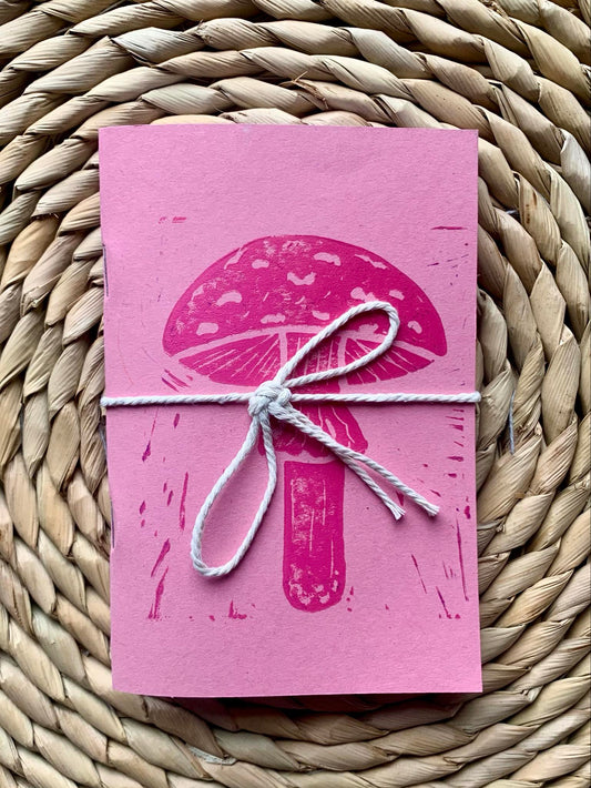 Medium Mushroom Notebook Pink/Pink