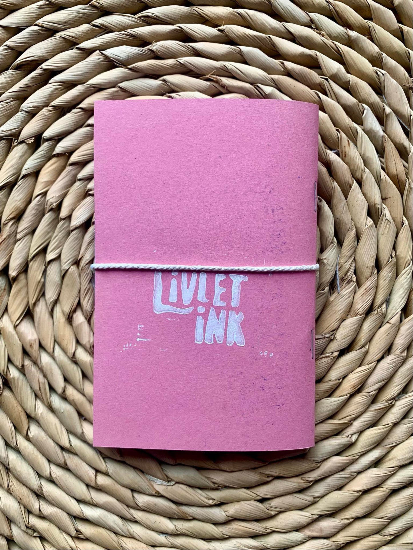 Medium Mushroom Handmade Notebook Pink/Burgundy