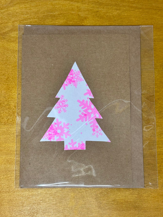 Riso Snowflake Xmas Tree Christmas Card