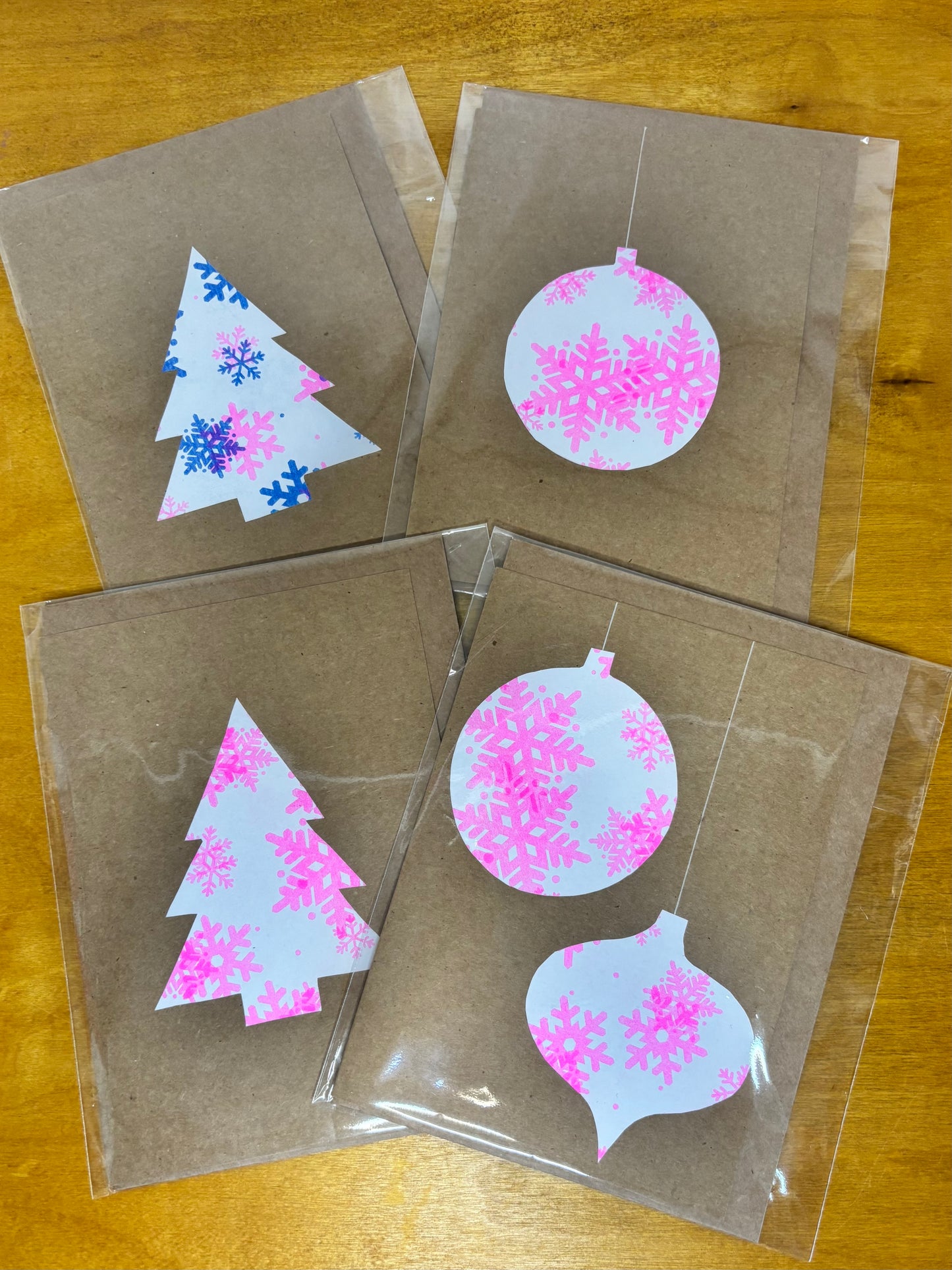 Riso Snowflake Xmas Tree Christmas Card