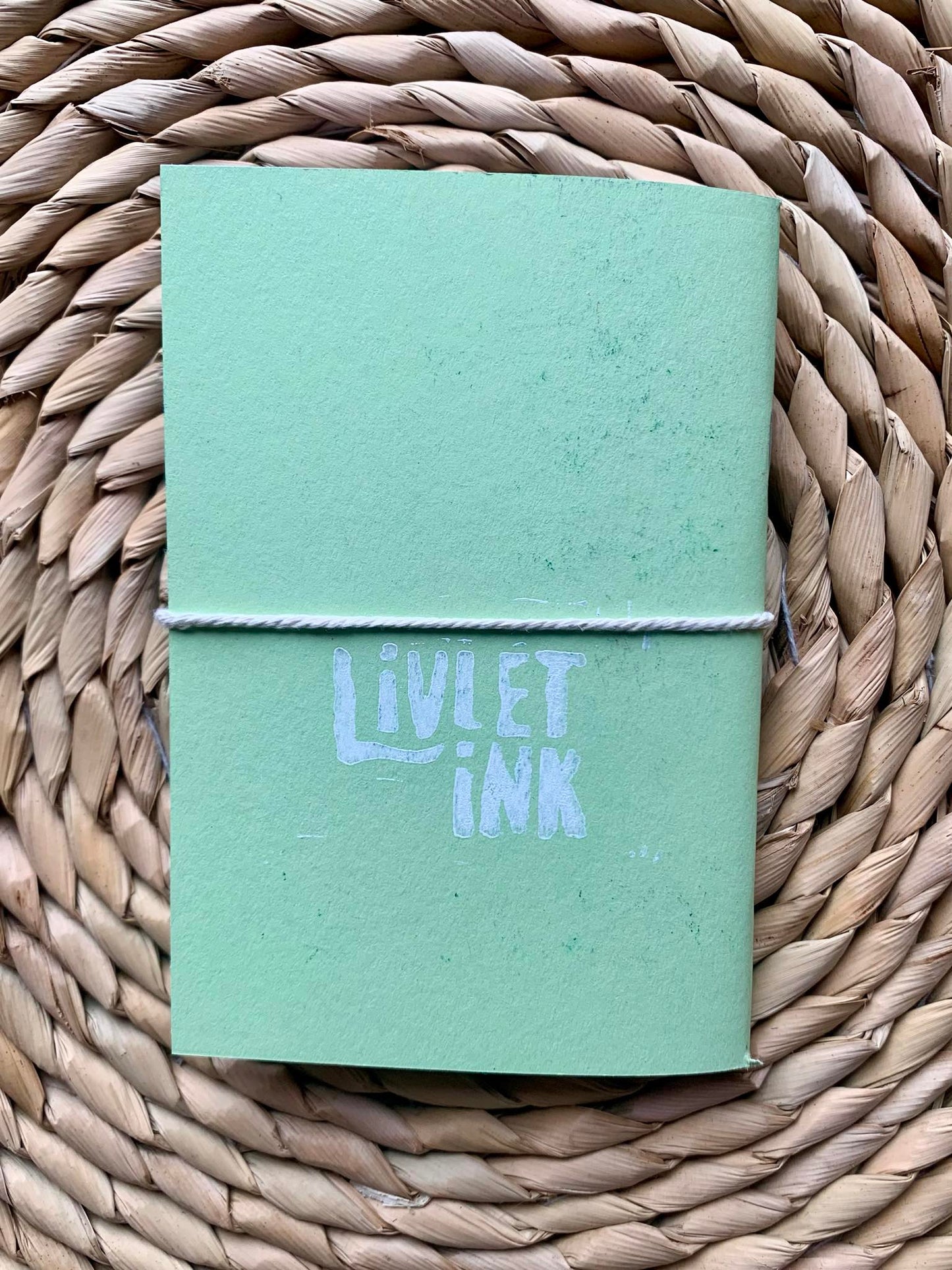 Medium Mushroom Handmade Notebook Green/Blue