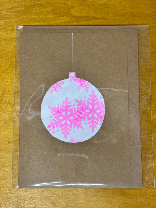 Riso Snowflake Baubles Christmas Card