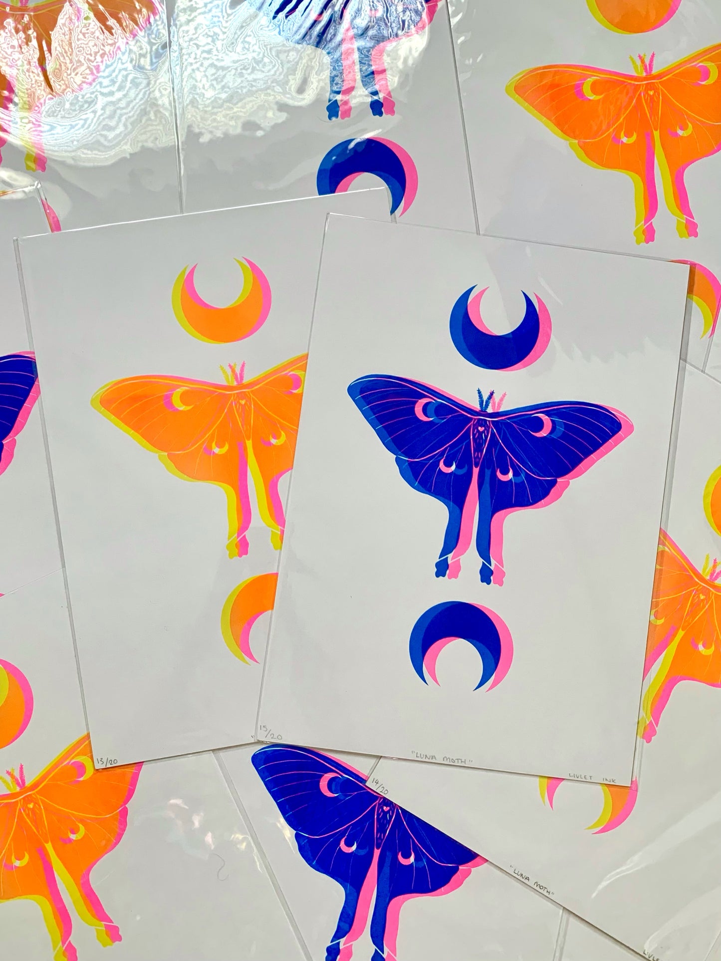 Luna Moth - Yellow & Pink