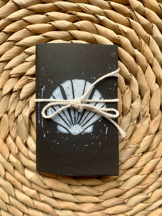 Small Seashell Handmade Notebook Black/Whte