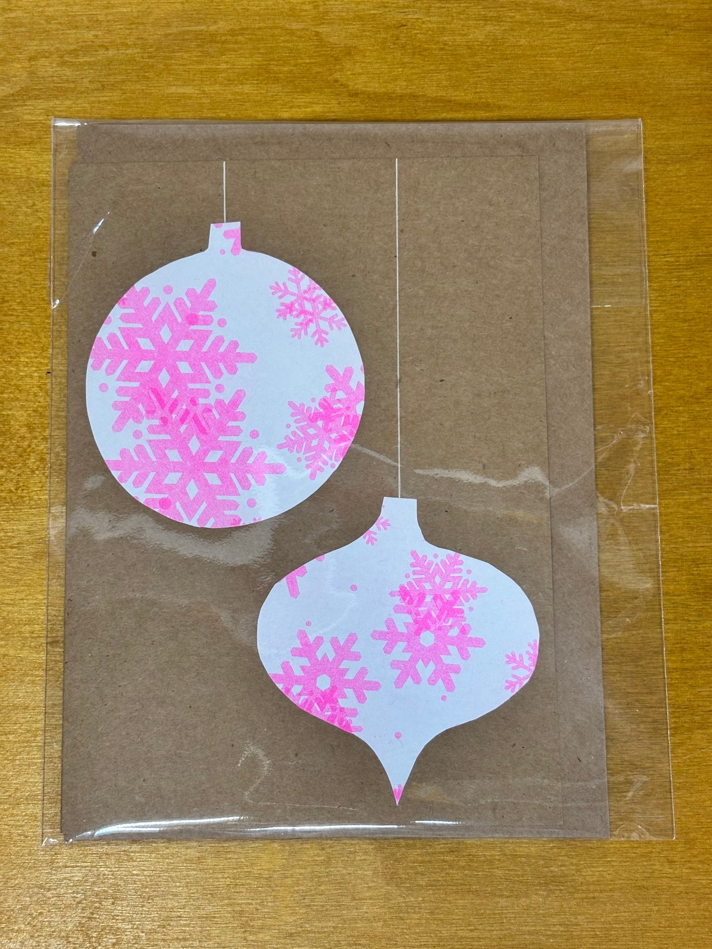 Riso Snowflake Baubles Christmas Card