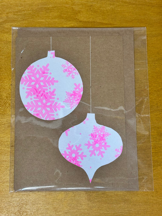 Riso Snowflake Baubles Christmas Card